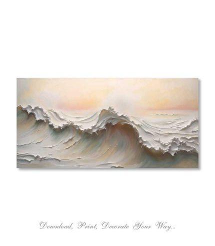 Gentle wave painting in pastel tones