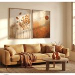 Terracotta Abstract Nature Diptych | Warm Neutral Boho Wall Art Digital Download | MTA192