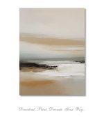 set of two vertical neutral abstract landscape posters in beige and taupe